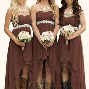 Chiffon High Low Strapless Dress